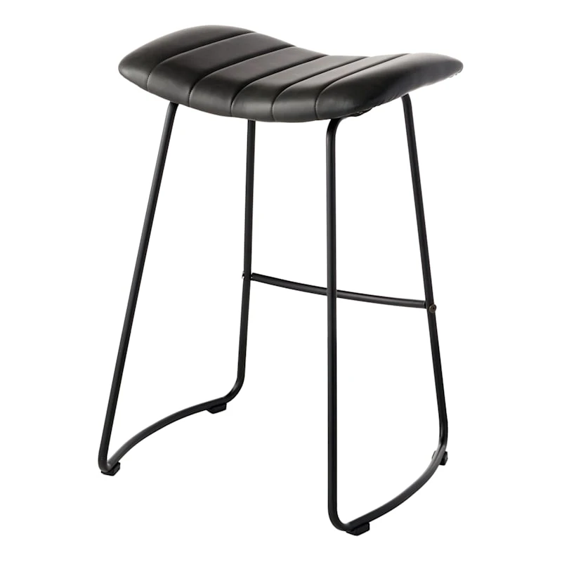 Crosby St Jude Black Backless Barstool, 30" 3 Crosby St Jude Black Backless Barstool, 30" - Image 3