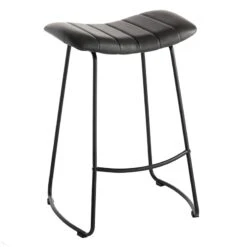 Crosby St Jude Black Backless Barstool, 30"