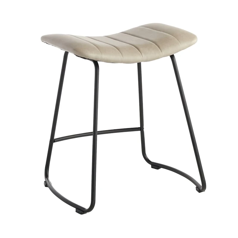 Crosby St Jude Grey Backless Counter Stool, 24" 3 Crosby St Jude Grey Backless Counter Stool, 24" - Image 3