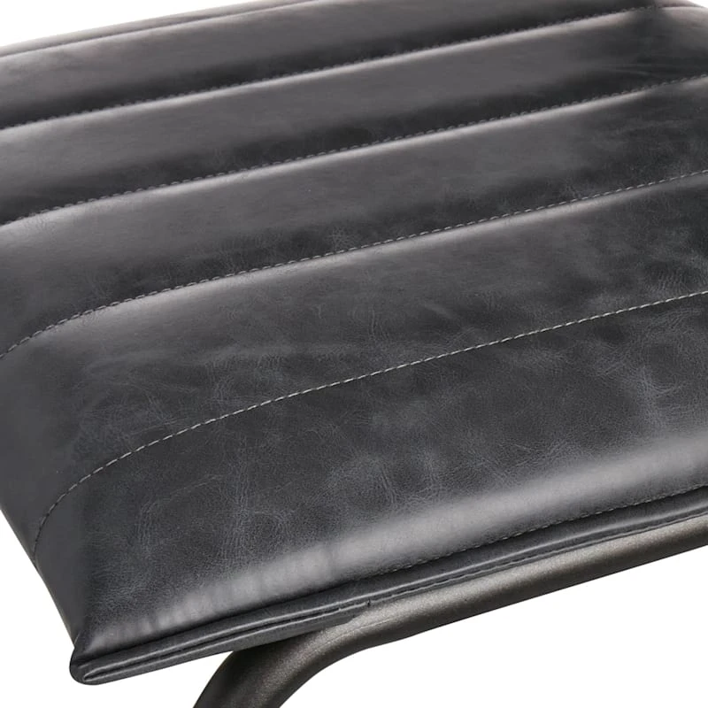 Crosby St Luka Faux Leather Counter Stool, Grey 5 Crosby St Luka Faux Leather Counter Stool, Grey - Image 5