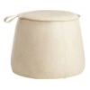 Crosby St Rowan Cream Faux Leather Ottoman