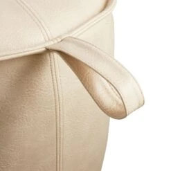 Crosby St Rowan Cream Faux Leather Ottoman -Furniture Store crosby st rowan cream faux leather ottoman 2