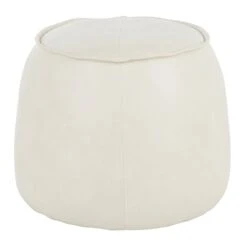 Crosby St Rowan Cream Faux Leather Ottoman -Furniture Store crosby st rowan cream faux leather ottoman 4