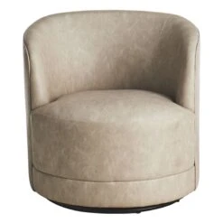 Crosby St Sawyer Grey Faux Leather Swivel Chair -Furniture Store crosby st sawyer grey faux leather swivel chair 2