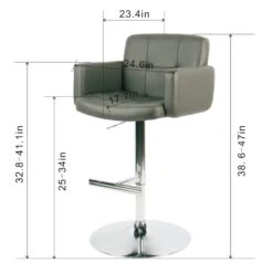 Crosby St Stout Adjustable Faux Leather Barstool, Grey 11 Crosby St Stout Adjustable Faux Leather Barstool, Grey -Furniture Store crosby st stout adjustable faux leather barstool grey 5