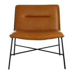 Crosby St Zoey Faux Leather Accent Chair, Camel -Furniture Store crosby st zoey faux leather accent chair camel 2