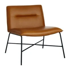 Crosby St Zoey Faux Leather Accent Chair, Camel