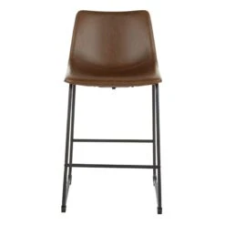 Furniture Store -Furniture Store drake espresso faux leather modern industrial barstool 30 1