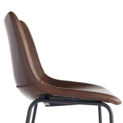 Drake Modern Faux Leather Industrial Barstool, Espresso -Furniture Store drake modern faux leather industrial barstool espresso 3