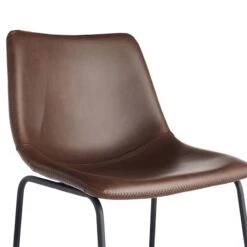 Drake Modern Faux Leather Industrial Counter Stool, Espresso -Furniture Store drake modern faux leather industrial counter stool espresso 4