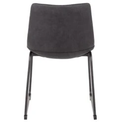 Drake Modern Industrial Faux Leather Dining Chair, Dark Grey -Furniture Store drake modern industrial faux leather dining chair dark grey 4