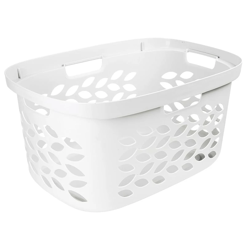 Ezy Storage Fleur Laundry Basket, White 1 Ezy Storage Fleur Laundry Basket, White