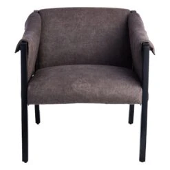 Found & Fable Axl Grey Faux Leather Armchair -Furniture Store found fable axl grey faux leather armchair 2