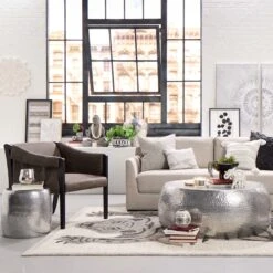 Found & Fable Axl Grey Faux Leather Armchair -Furniture Store found fable axl grey faux leather armchair 6