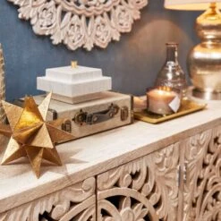 Found & Fable Carved 4-Door Sideboard -Furniture Store found fable carved 4 door sideboard 3