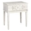 Found & Fable Grey Wash Carved Single Drawer Nightstand