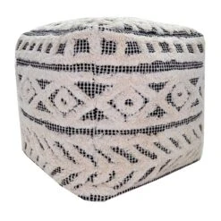 Found & Fable Kai Diamond Tufted Pouf, 16"