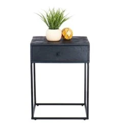 Found & Fable Kayla Rustic Black Nightstand -Furniture Store found fable kayla rustic black nightstand 2