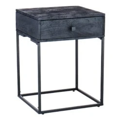 Found & Fable Kayla Rustic Black Nightstand