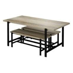 Found & Fable Loggy Wood & Metal Dining Table, 71" -Furniture Store found fable loggy wood metal dining table 71 3