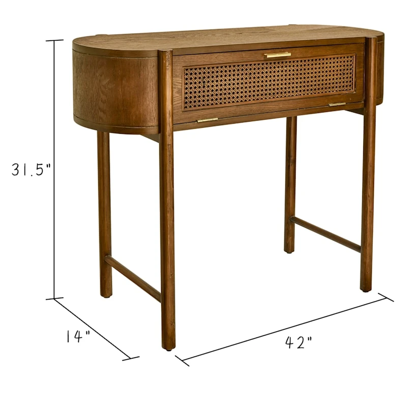 Found & Fable Reston Round Corner Wooden Console Table 6 Found & Fable Reston Round Corner Wooden Console Table - Image 6