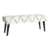 Found & Fable Zuri Cream & Black Tufted Bench