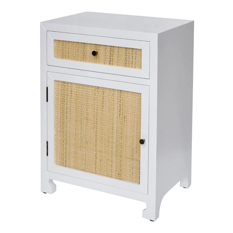 Grace Mitchell 1-Door 1-Drawer Wood & Rattan Cabinet 1 Grace Mitchell 1-Door 1-Drawer Wood & Rattan Cabinet