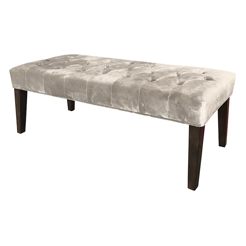 Grace Mitchell Courtney Tufted Bench, Grey 1 Grace Mitchell Courtney Tufted Bench, Grey
