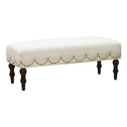 Grace Mitchell Ellery Bench With Scalloped Nailheads -Furniture Store grace mitchell ellery bench with scalloped nailheads 2