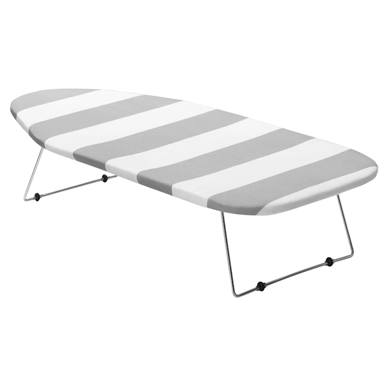 Grey & White Tabletop Ironing Board With Hooks 1 Grey & White Tabletop Ironing Board With Hooks