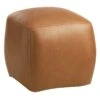 Honeybloom Beau Faux Leather Ottoman, Cognac