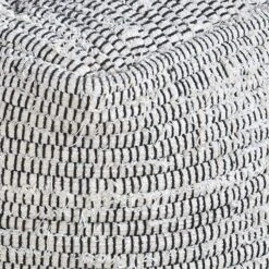 Honeybloom Black & Cream Pouf -Furniture Store honeybloom black cream pouf 2