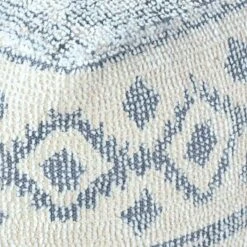 Honeybloom Blue & Cream Pouf -Furniture Store honeybloom blue cream pouf 2