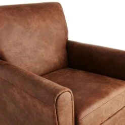 Honeybloom Dylan Brown Faux Leather Armchair -Furniture Store honeybloom dylan brown faux leather armchair 3