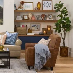 Honeybloom Dylan Brown Faux Leather Armchair -Furniture Store honeybloom dylan brown faux leather armchair 5