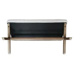 Honeybloom Jordan Chenille Bench, Ivory -Furniture Store honeybloom jordan chenille bench ivory 3