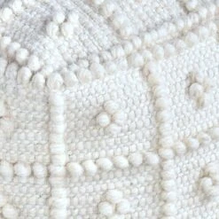 Honeybloom Knots Cream Pouf 5 Honeybloom Knots Cream Pouf -Furniture Store honeybloom knots cream pouf 2