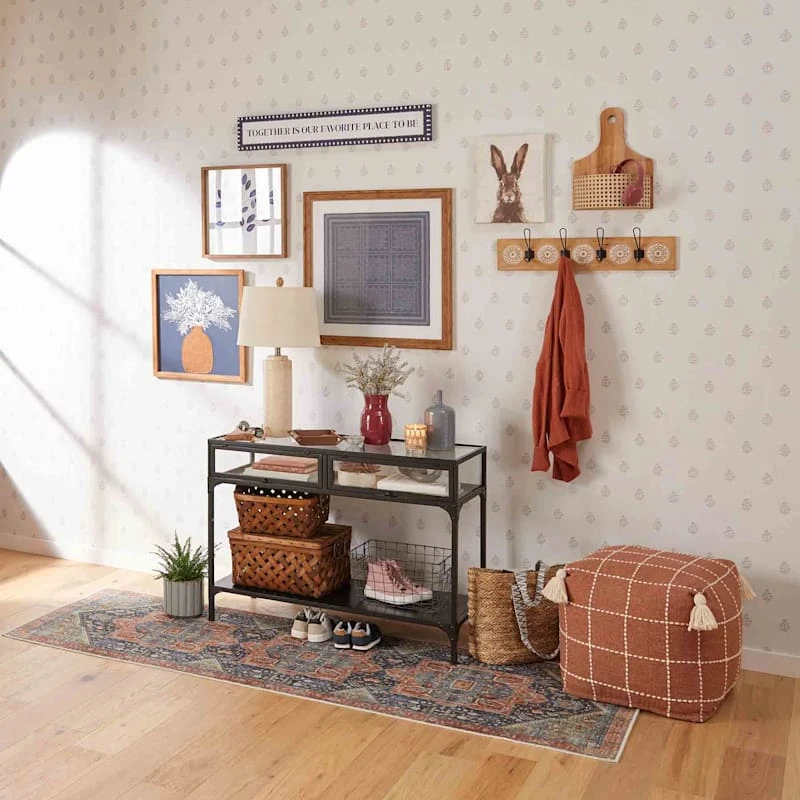 Honeybloom Shiva Brown Woven Pouf 2 Honeybloom Shiva Brown Woven Pouf - Image 2