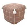 Honeybloom Shiva Brown Woven Pouf