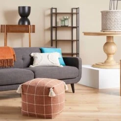 Honeybloom Shiva Brown Woven Pouf 5 Honeybloom Shiva Brown Woven Pouf -Furniture Store honeybloom shiva brown woven pouf 2