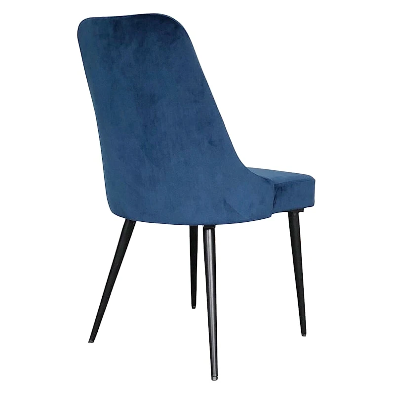 Indigo Blue Velvet Dining Chair 3 Indigo Blue Velvet Dining Chair - Image 3