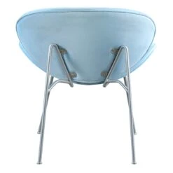 Jagger Accent Chair With Silver Metal Legs, Blue -Furniture Store jagger accent chair with silver metal legs blue 2