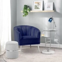 Laila Ali Avani Blue Velvet Accent Chair -Furniture Store laila ali avani blue velvet accent chair 8