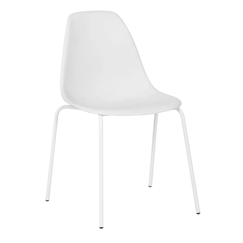 Lily White Dining Chair With Metal Legs 1 Lily White Dining Chair With Metal Legs