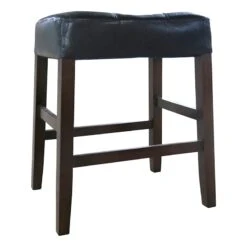 Madison Brown Backless Counter Stool With Faux Leather Upholstered Seat