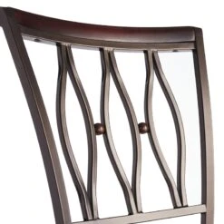 Marsol Brown Metal Swivel Barstool With Faux Leather Seat -Furniture Store marsol brown metal swivel barstool with faux leather seat 4