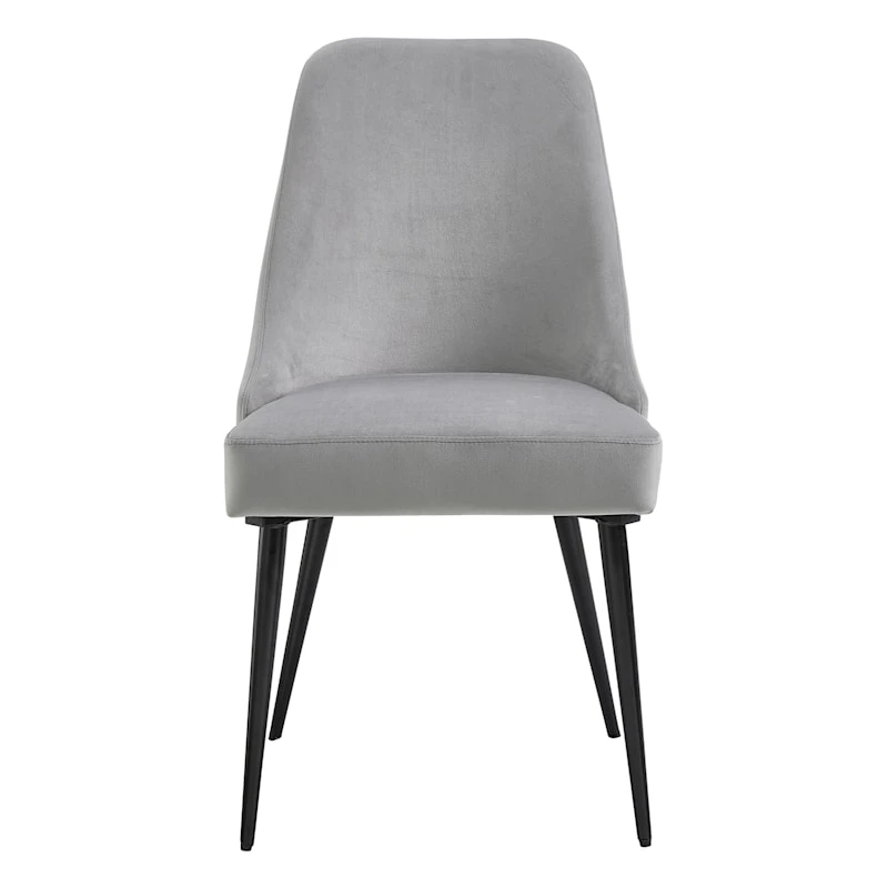 Mereen Velvet Dining Chair, Grey 2 Mereen Velvet Dining Chair, Grey - Image 2