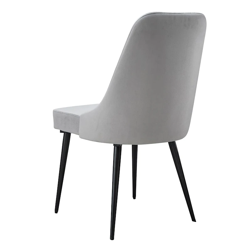 Mereen Velvet Dining Chair, Grey 3 Mereen Velvet Dining Chair, Grey - Image 3