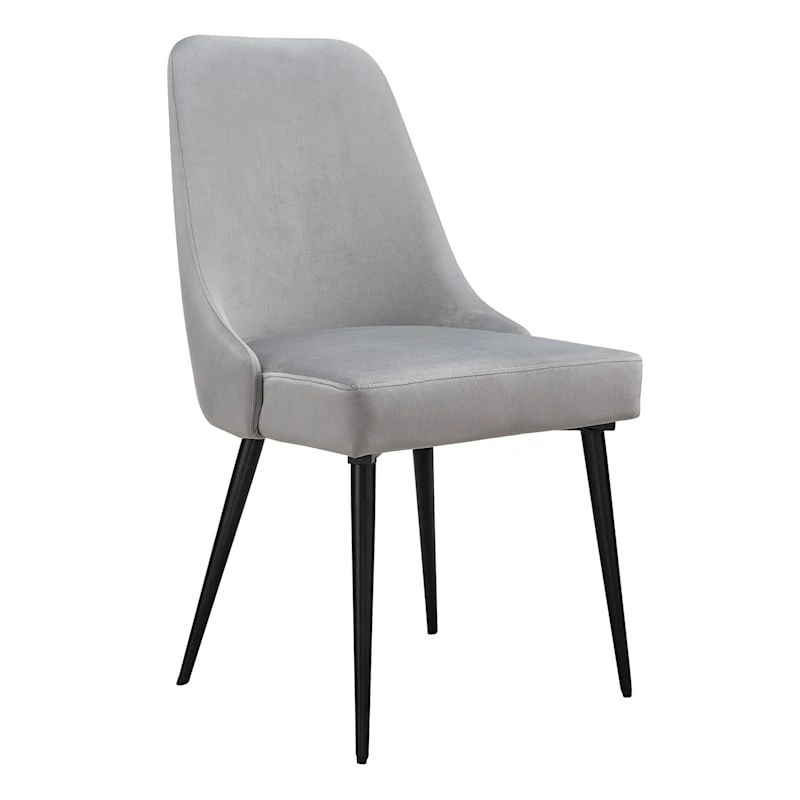 Mereen Velvet Dining Chair, Grey 1 Mereen Velvet Dining Chair, Grey
