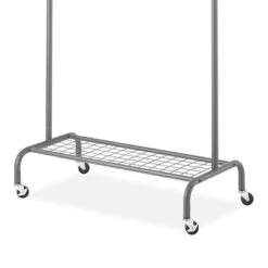 Metal Garment Rack, Gunmetal -Furniture Store metal garment rack gunmetal 2